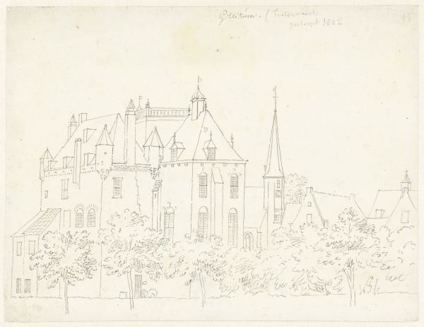 RP-T-1888-A-1689_Het kasteel te Gellicum, Gelderland, Cornelis Pronk, 1731